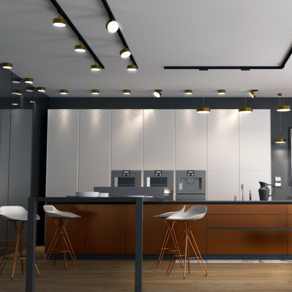 Трехфазный трековый св/д св-к IP20 LED 24W 4000K 2100Лм 100-265V матовое золото PROMETA NOVOTECH