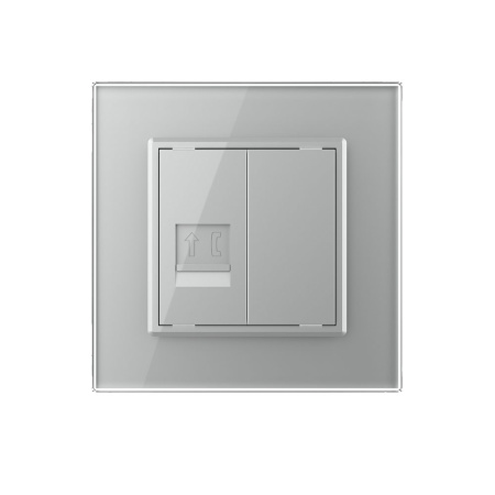 Розетка телефон Серая Livolo