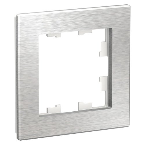 ATLASDESIGN NATURE Рамка горизонт/вертик 1 пост металл серебро IP20 Schneider Electric