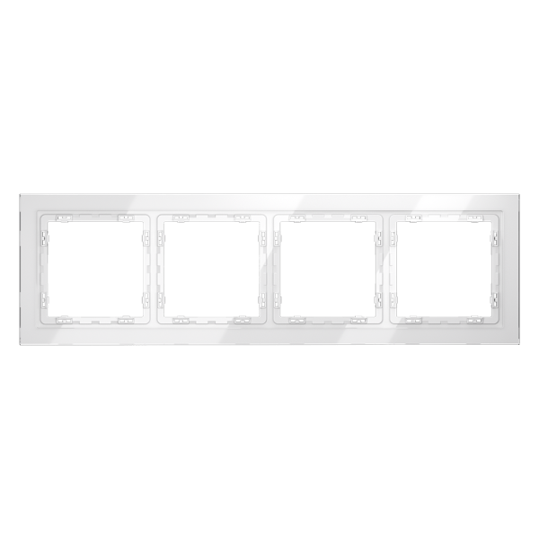 Рамка стеклянная Voltum S70 на 4 поста, (белый, стекло)