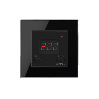 Терморегулятор Welrok AZ Wi-Fi для рамки LIVOLO с электронным управлением, датчик пола 3 м, цвет черный