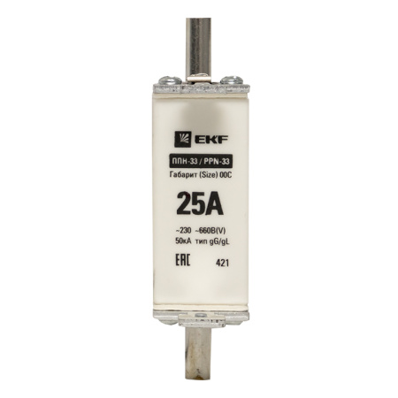 Плавкая вставка ППН-33 100/ 25А габарит 00С PROxima EKF