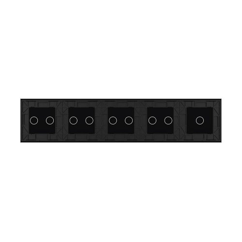 Панель для пяти сенсорных выключателей, 9 клавиш (1+2+2+2+2), цвет черный, стекло Livolo фото 4