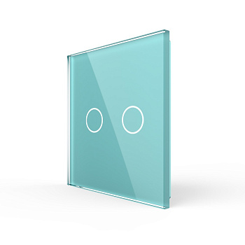 Панель для двухклавишного выключателя зеленая Livolo