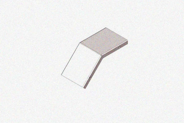 Крышка лотка замкового КЛСЗ 50х50-45 УТ1,5 для поворота трассы вниз на 45, оцинкованный лист S1,2