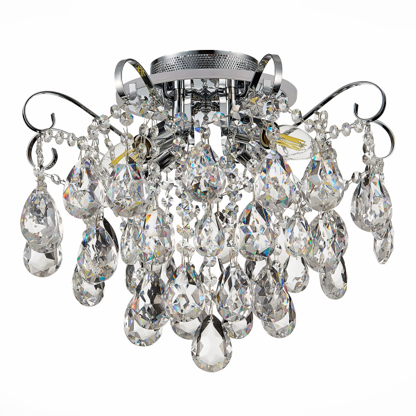 Светильник потолочный Хром/Прозрачный E14, LED 4+1*40/5Вт(подсветка) SLE160002-04 EVOLUCE