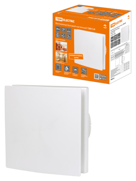 Вентилятор бытовой настенный, 120 С-Н, декоративная накладка, белый, TDM Вентилятор бытовой настенный, 120 С-Н, декоративная накладка, белый, TDM