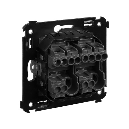 Кнопка двухклавишная в стену, "Avanti", "Черный матовый" DKC