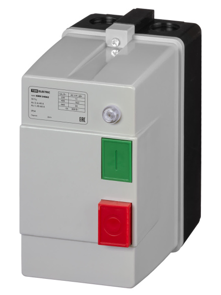 Контактор КМН34062 40А в оболочке с индикатором Ue=380В/АС3 IP54 TDM
