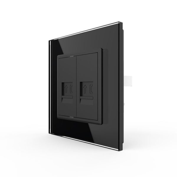 Розетка телефон двойная Черная Livolo