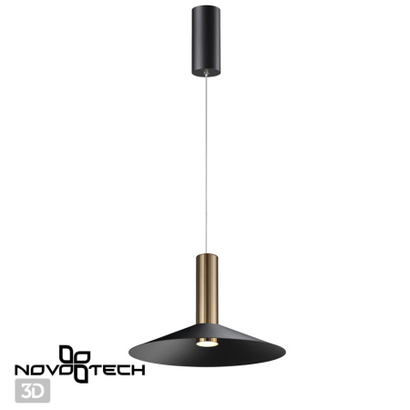 Св-к св/д накл.,провод 2м IP20 LED 4000K 15W 220V бронза светлая/черный ALBA D NOVOTECH