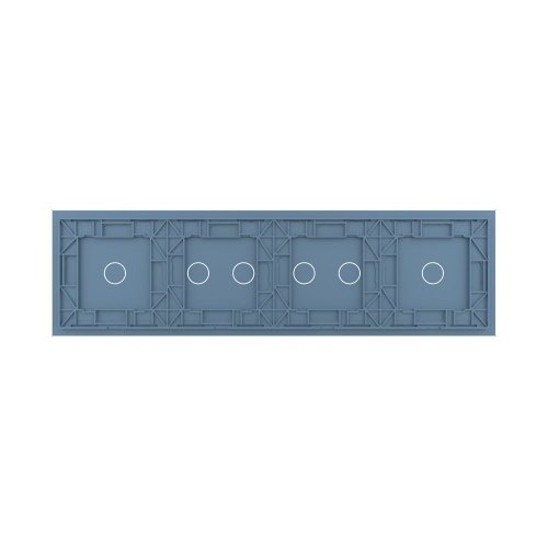 Панель для четырех сенсорных выключателей, 6 клавиш (1+2+2+1), цвет синий, стекло Livolo фото 4