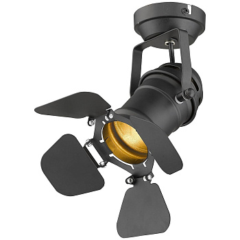 Светильник настенно-потолочный Черный/Матовое золото E27 1*60Вт WE290.01.001 WERTMARK