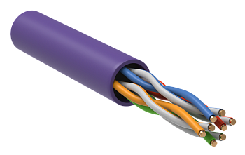 ITK Витая пара U/UTP кат.5E 4х2х24AWG solid LSZH нг(А)-HF фиолетовый (305м)