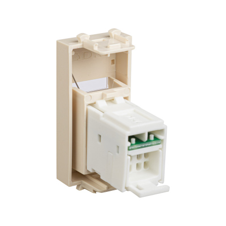 Компьютерная розетка RJ-45 модульная, кат.5е, "Avanti", "Ванильная дымка", 1 модуль DKC