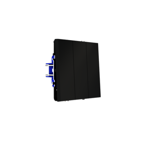 Выключатель встраиваемый Voltum S70 трехклавишный 10А, (черный матовый)