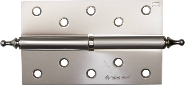 Петля дверная разъемная "ЭКСПЕРТ", 1 подшипник, цвет мат. никель (PN), правая, с крепежом, 125х75х2,5мм,2шт ЗУБР
