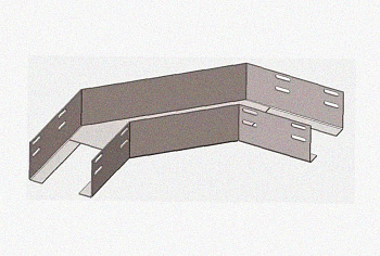 Лоток угловой замковый глухой КГЗГ 400х100-90 УХЛ1 поворот на 90, горячее цинкование, S1,2