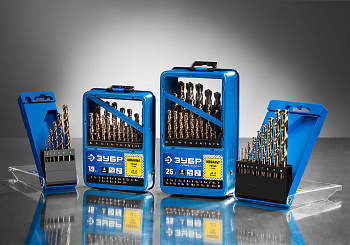 КОБАЛЬТ 25шт(1-13мм), Набор сверл по металлу, сталь Р6М5К5, класс А, мет.бокс ЗУБР