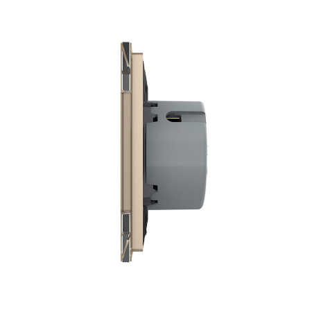 Сенсорный выключатель Quadro 2 клавиши 1 пост Золотой Livolo