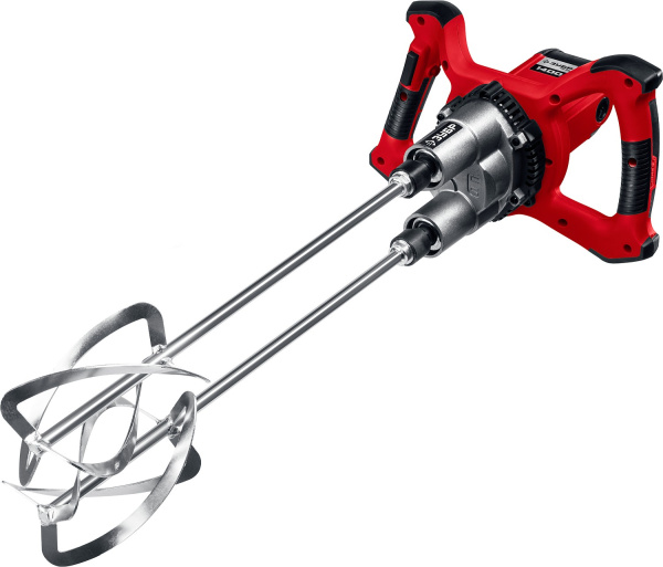 Миксер МРД-1400 строительный, двойной, 1400 Вт, 0-520 об/мин, перемешивание "сверху-вниз" ЗУБР