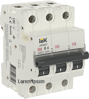 Выключатель автоматический ВА МОД M06N 3П В 4А ARMAT IEK
