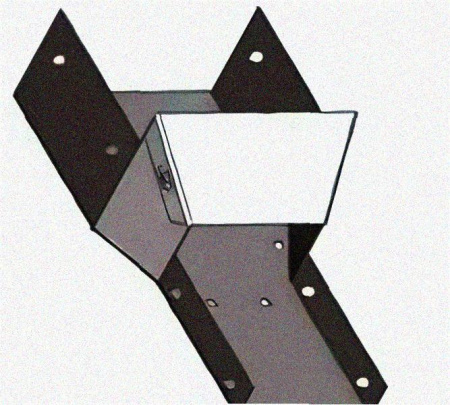 Лоток переходной замковый ЛПЗ 200х50-100х50 УТ1,5, оцинкованный лист, S1,0