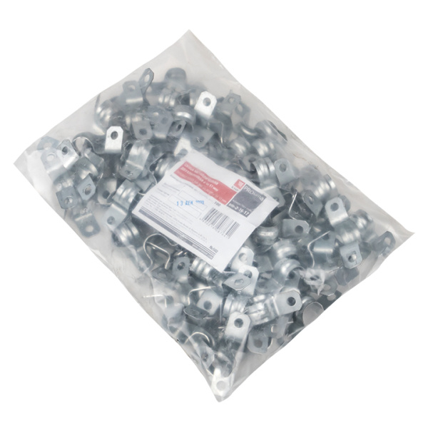 Скоба металлическая двухлапковая d16-17 мм (100 шт) PROxima EKF