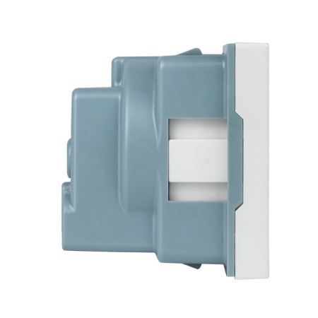 Розетка 45х45 с заземлением, 90 градусов, белая EKF