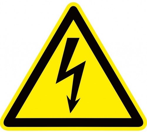 Знак пластик "Опасность поражения электрическим током" (Молния) W08 (150х150мм) PROxima EKF