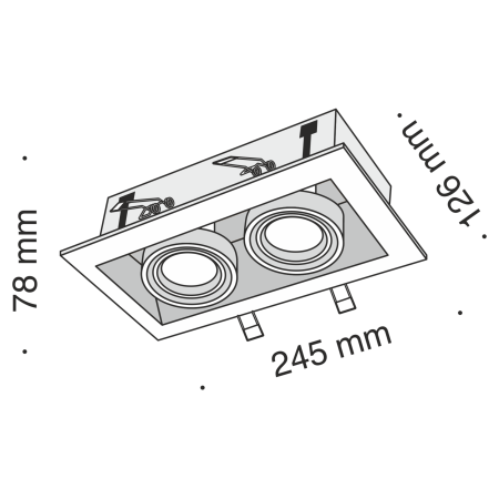 Встраиваемый светильник 2*GU10 50Вт Серебро IP20 Metal Modern DL008-2-02-S Technical