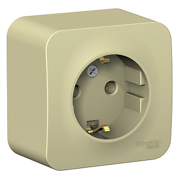 BLANCA О/У Розетка с заземлением без шторок 16А бежевый