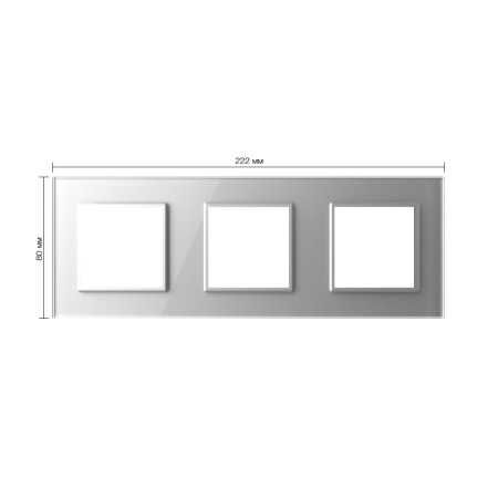 Рамка для розетки тройная Серая Livolo