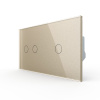 Сенсорный выключатель 3 клавиши (2-1), 2 поста, цвет шампань Livolo