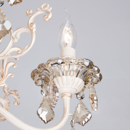 Люстра с хрусталем 5*E14 60Вт белый с золотом IP20 Elisha (3281/5 белый с золотом) Eurosvet Люстра с хрусталем 5*E14 60Вт белый с золотом IP20 Elisha (3281/5 белый с золотом) Eurosvet