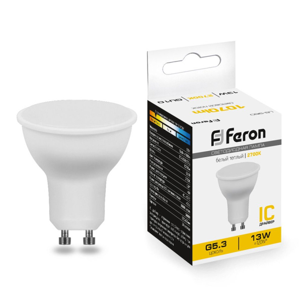 Лампа светодиодная Feron LB-960 MR16 GU10 13W 2700K Лампа светодиодная Feron LB-960 MR16 GU10 13W 2700K