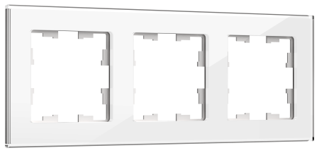BRITE Рамка 3 -местная РУ-3-2-БрБ стекло белый IEK 