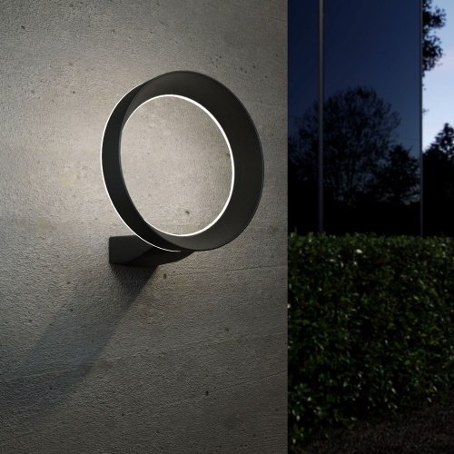 Уличный настенный светодиодный светильник 12Вт 4000К черный IP54 Ring (a054933) Elektrostandard фото 2