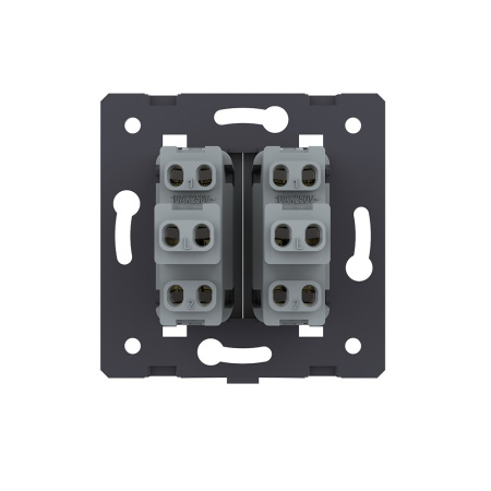 Двухклавишный механический выключатель, цвет розовый (механизм) Livolo