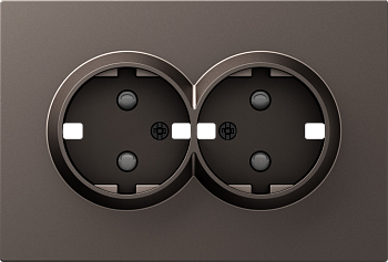 Donel S08 мокко накладка для розетки 2-й с заземлением, со шторками 16A 250 В~,серия DB