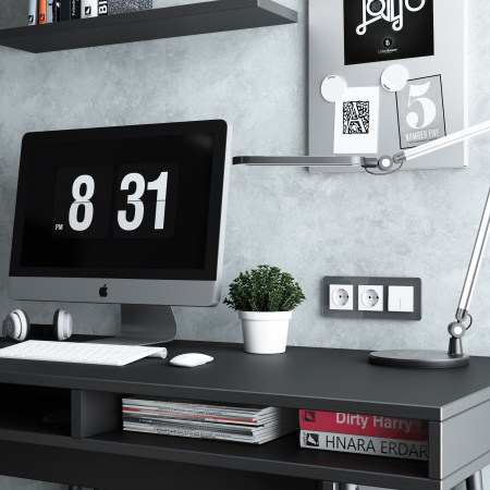 Elite Рамка из стекла на 3 поста графит Werkel