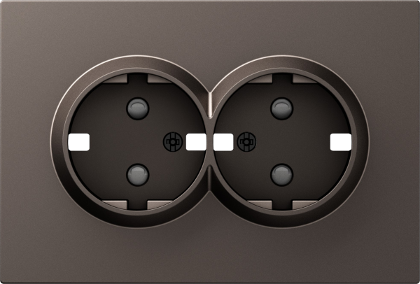 Donel S08 мокко накладка для розетки 2-й с заземлением, со шторками 16A 250 В~,серия DB