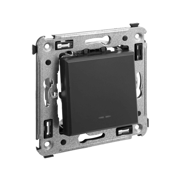 Кнопка одноклавишная в стену, "Avanti", "Черный матовый" DKC