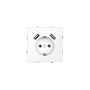 Розетка встраиваемая Voltum S70 с заземлением и защитными шторками, 16А, с USB, A+A, (белый матовый)