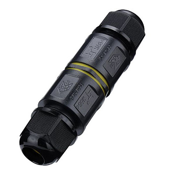 Соединитель-коннектор 3-контактный LD545 с рычажной клеммой, с пружинным контактом, водонепроницаемый, черный STEKKER