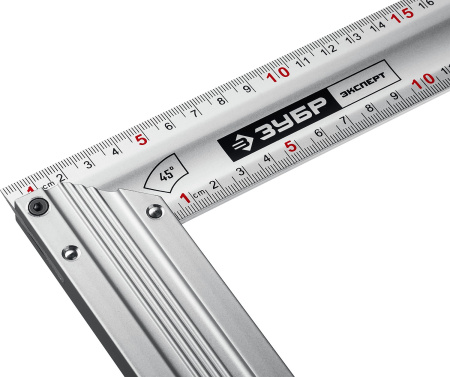 ЭКСПЕРТ 250 мм жесткий столярный угольник с усиленным алюминиевым полотном ЗУБР