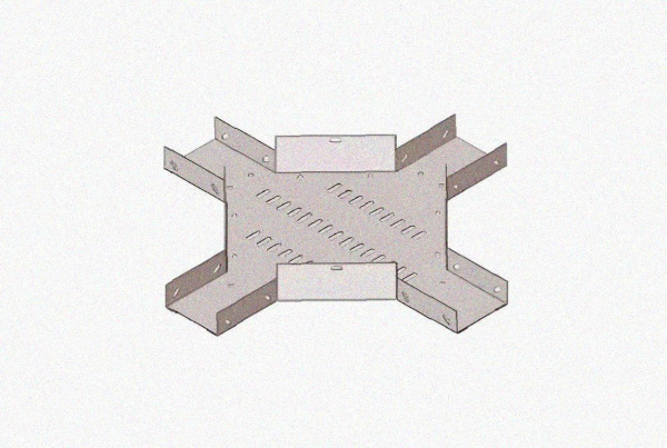 Лоток крестообразный замковый перфорированный КМЗ 300х65 УХЛ1, горячее цинкование, S1,5