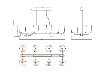 Подвесной светильник 8*G9 28Вт Хром IP20 Landmark MOD040PL-08CH Maytoni