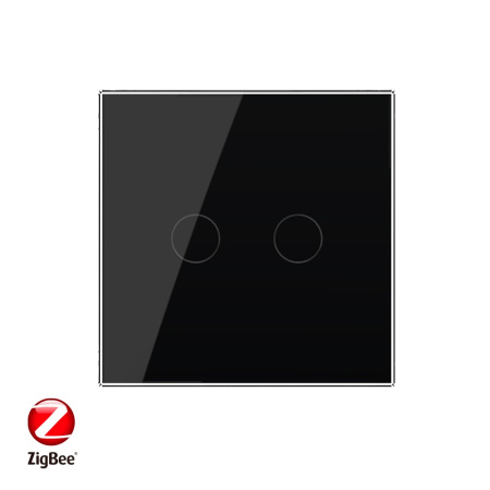 Сенсорный выключатель ZigBee (Wi-Fi) 2 клавиши 1 пост Черный Livolo