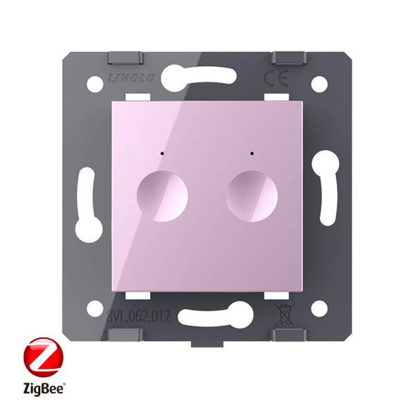 Двухклавишный сенсорный выключатель ZigBee Module, цвет розовый (механизм) Livolo